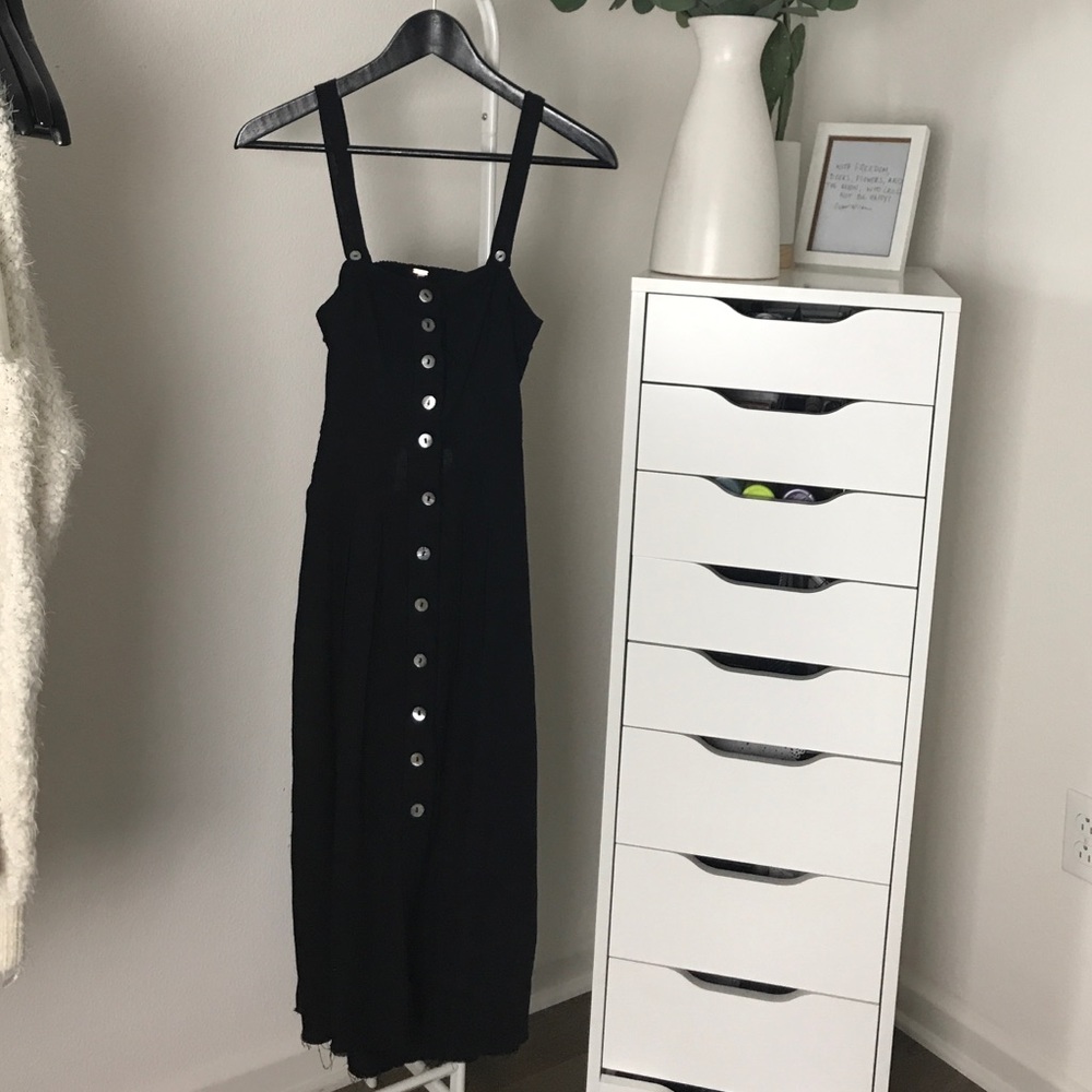 Black Linen Tank Dress